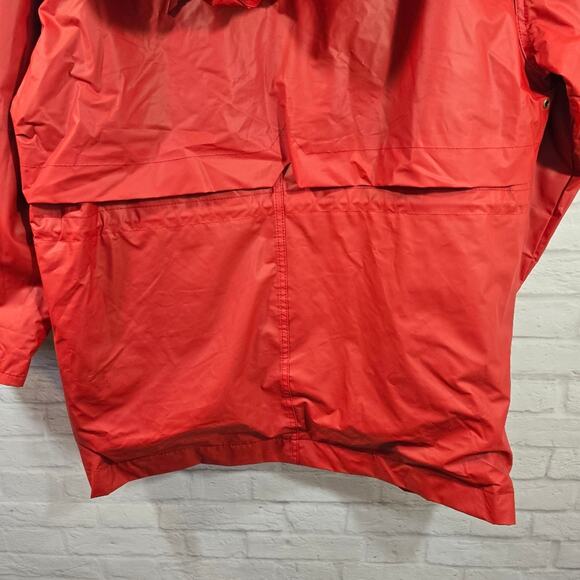 M Totes Red Raincoat Vintage Women's Size L Black White Polka Dot Lined Hooded - Picture 11 of 14